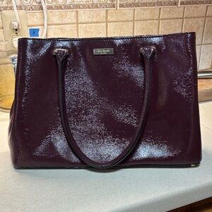 Kate Spade Shiny Dark Purple Tote